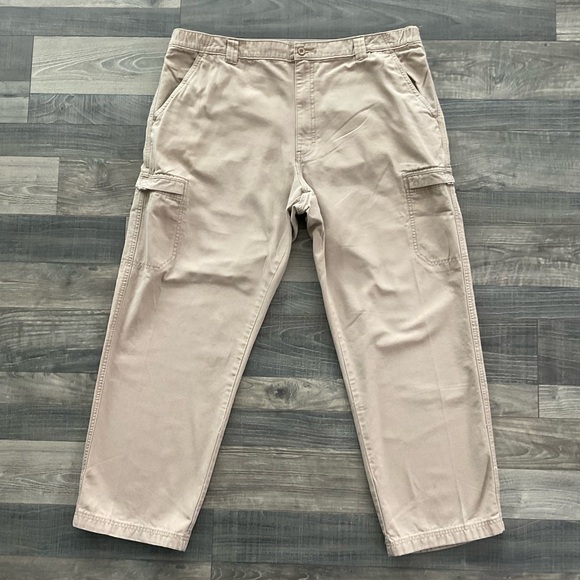 42x29 LL Bean Khaki Hiking Cargo Pants Men’s Tan 100% Cotton 0 DTW5 - Picture 1 of 13